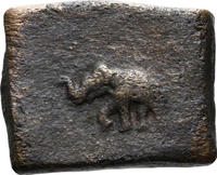 engraved elephant bronze coin of Antimachus I Graeco-Bactrian Indo-Greek coinage