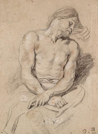 Dyck, Anthony van - Christ mocked recto - Flemish drawing 