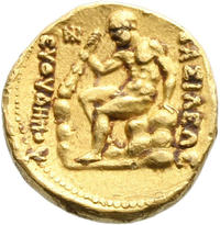 engraved gold stater of Euthydemus I Graeco-Bactrian and Indo-Greek coinage