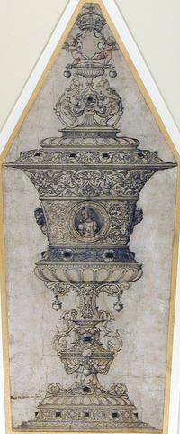 Hans Holbein the Younger's design for the Jane Seymour gold cup, c. 1536