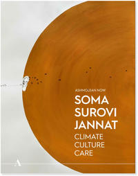 Ashmolean Now Soma Surovi Jannat exhibition catalogue featuring an orange half globe and tiny ear 