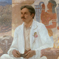 Portrait of Sir Arthur Evans sitting among the Ruins of the Palace of Knossos by Sir William B. Richmond