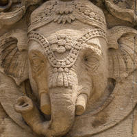 Stonework on the front of the Indian Institute building in Oxford